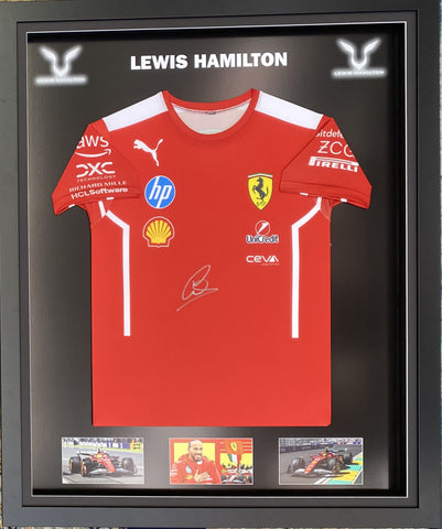 Lewis Hamilton Personally Signed F1 Ferrari Team Shirt