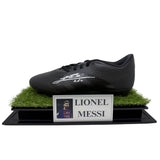 Lionel Messi Personally Signed Black Adidas Boot with Display Case and Plaque