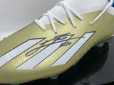 Lionel Messi Personally Signed Gold Adidas Boot with Display Case and Plaque