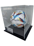Lionel Messi Signed FIFA World Cup 2022 Argentina Soccer Ball / Football with Display Case and Plaque
