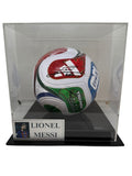 Lionel Messi Signed 2026 FIFA World Cup Soccer Ball / Football with Display Case and Plaque