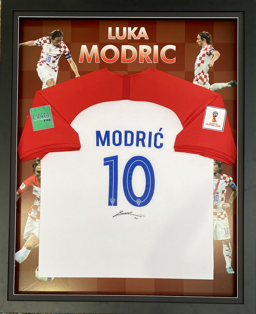 Luka Modric Single Signed Croatia Jersey, Framed