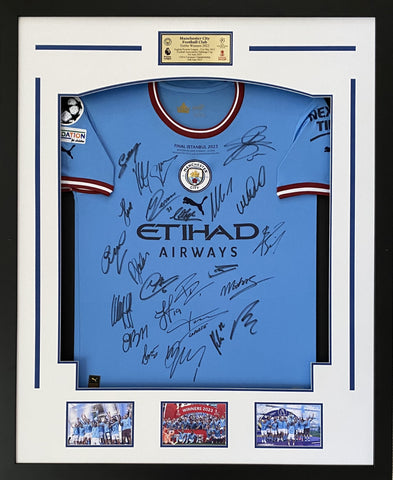 Manchester City 2022-2023 Treble Winners Team Signed Jersey