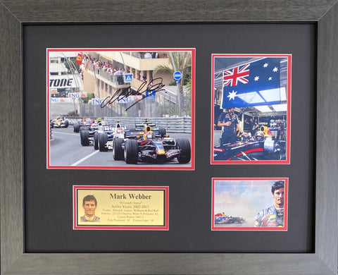 Mark Webber Personally Signed Photo Tribute – Formula 1 Legend