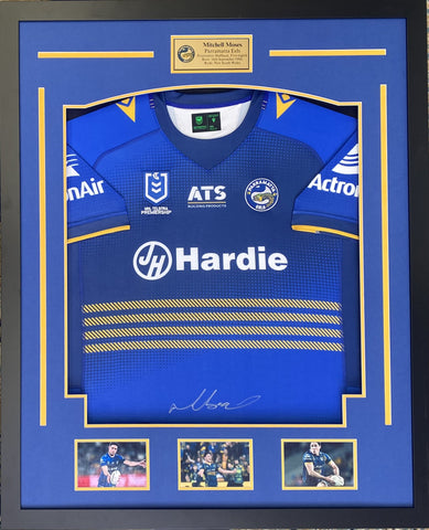 Mitchell Moses Personally Signed Parramatta Eels Jersey, Framed.