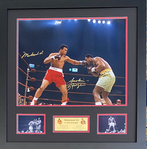 Muhammad Ali & Joe Frazier Dual Signed Photo Tribute