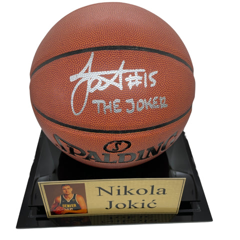 Nikola Jokic Personally Signed Basketball with Display Case and Plaque