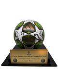 Paris Saint-Germain (PSG) 2025 Champions League Winners Team Signed Ball with Display Case