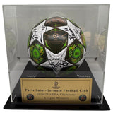 Paris Saint-Germain (PSG) 2025 Champions League Winners Team Signed Ball with Display Case