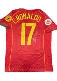 Portugal 2004 Euro Team Signed Ronaldo Jersey, #17 Cristiano Ronaldo Single Signed on the Back. 1 Only.