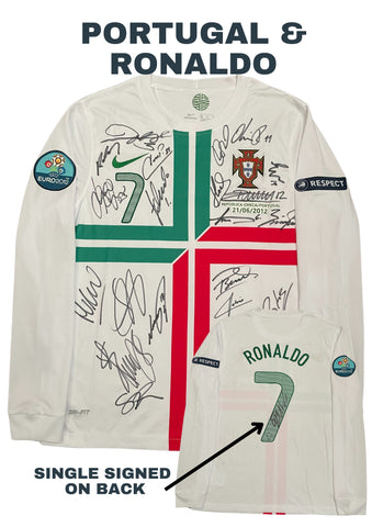 Portugal Euro 2012 Team Signed Jersey, Cristiano Ronaldo Single Signed on the Back. 1 Only, Long Sleeves.