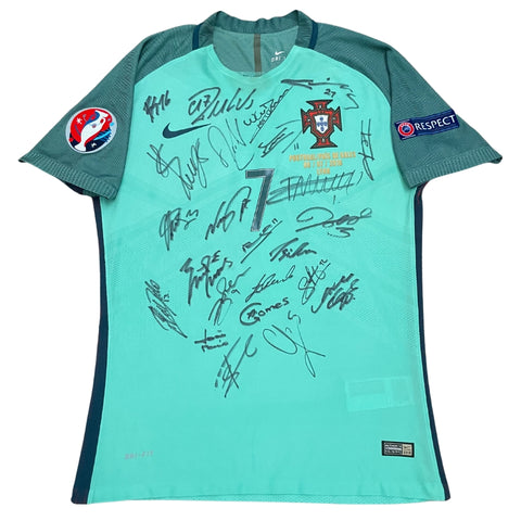 Portugal Euro 2016 Team Signed Jersey, Cristiano Ronaldo Single Signed on the Back. 1 only, small mark.