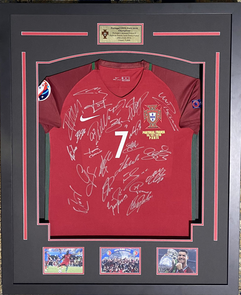 Portugal Team-Signed Jersey, UEFA European Champions Winners 2016 - Ronaldo, Alves, Carvalho