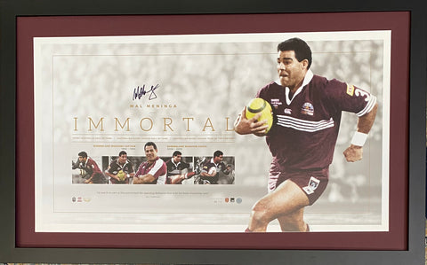 Queensland Maroons – Mal Meninga Personally Signed 'Immortal' Tribute – Limited Edition Framed Print