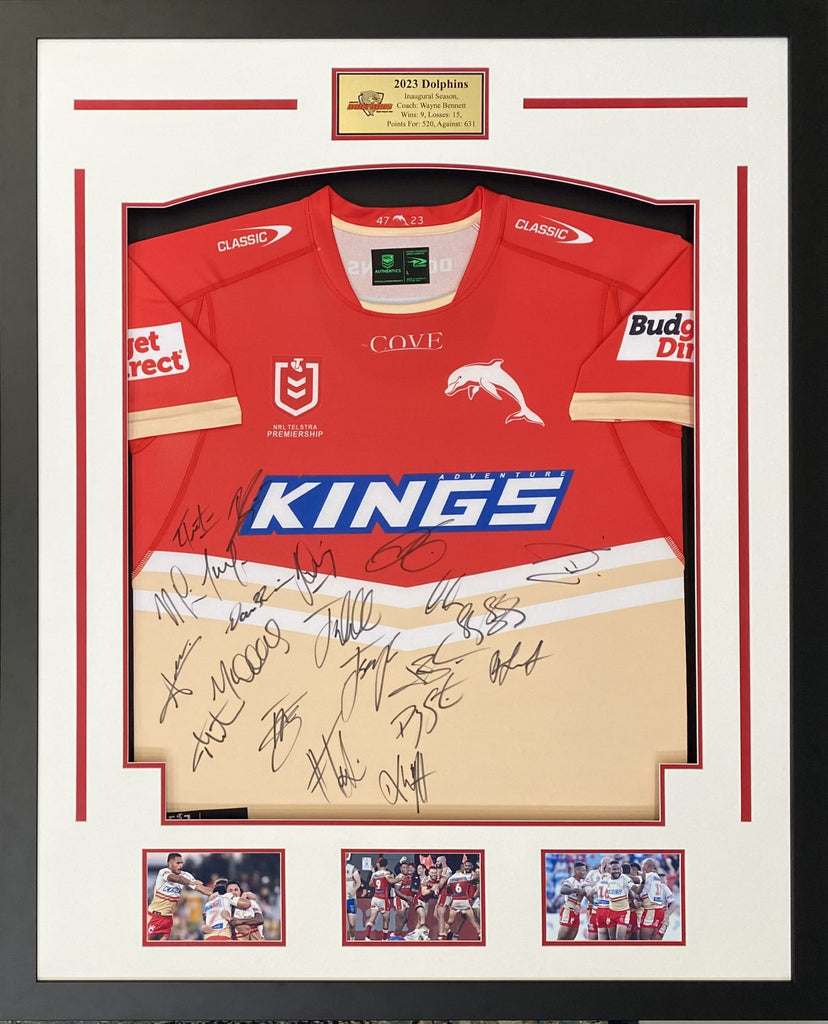 Redcliffe Dolphins Inaugural 2023 Team Signed Jersey.
