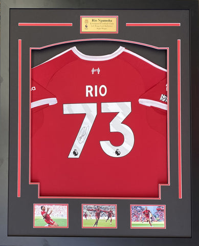 Rio Ngumoha Personally Signed Liverpool FC Jersey, Framed