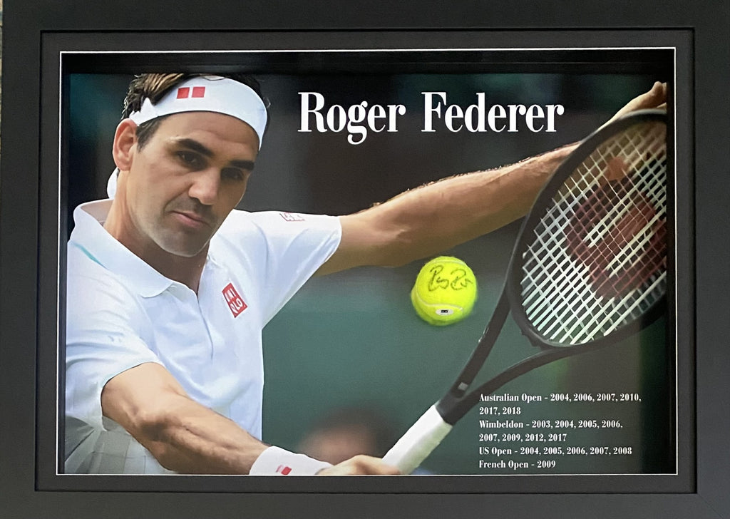 Roger Federer Personally Signed Tennis Ball, Framed