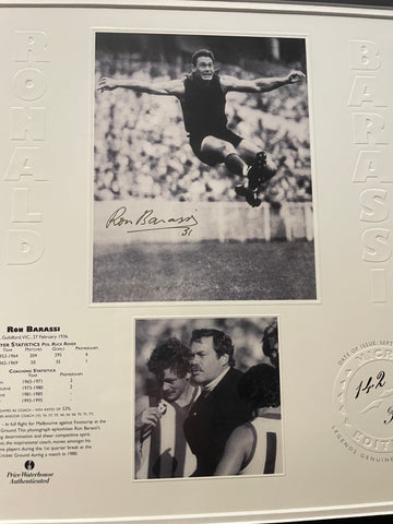 Ron Barassi Signed Limited Edition 'Micro edition' Print Framed. 142 of 350.