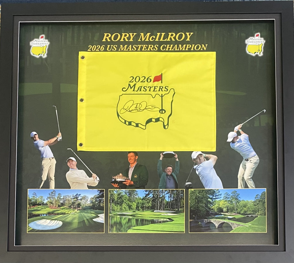 Rory McIlroy Personally Signed 2026 US Masters Golf Flag, Framed