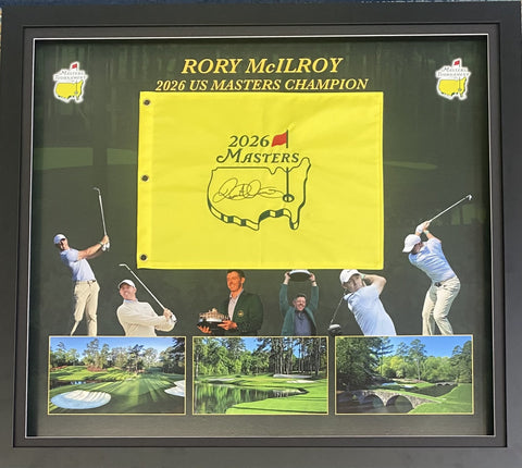 Rory McIlroy Personally Signed 2026 US Masters Golf Flag, Framed