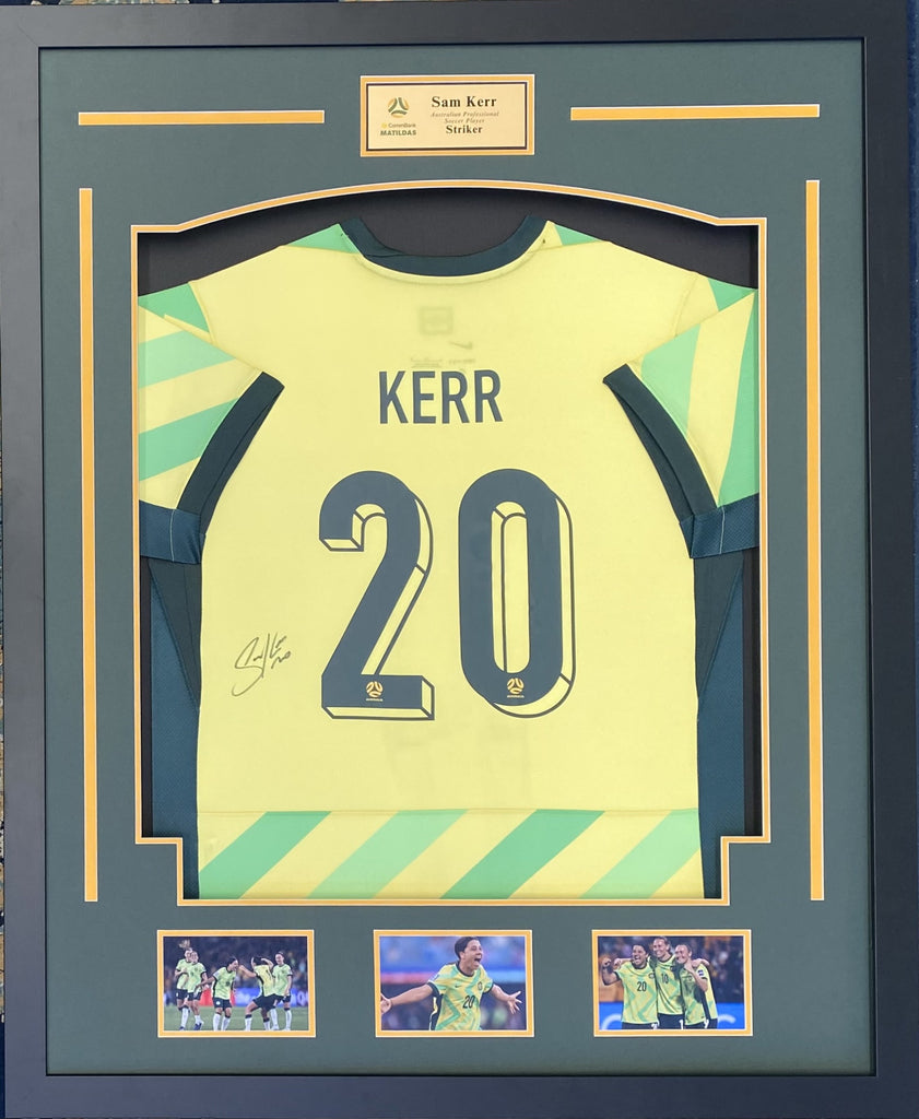 Sam Kerr Personally Signed Matildas Jersey, Framed
