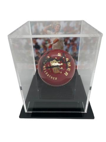 Shane Warne Personally Signed Cricket Ball in Display Cube