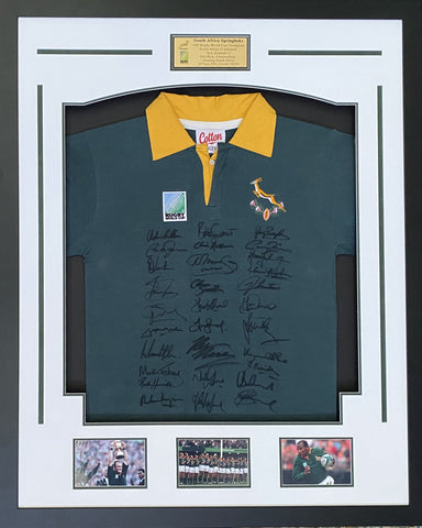 South Africa Springboks 1995 RWC Champions Squad Signed Jersey. Dark and Light Jersey Available