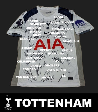Tottenham 2025-26 EPL Team Signed Jersey - Pre-Order
