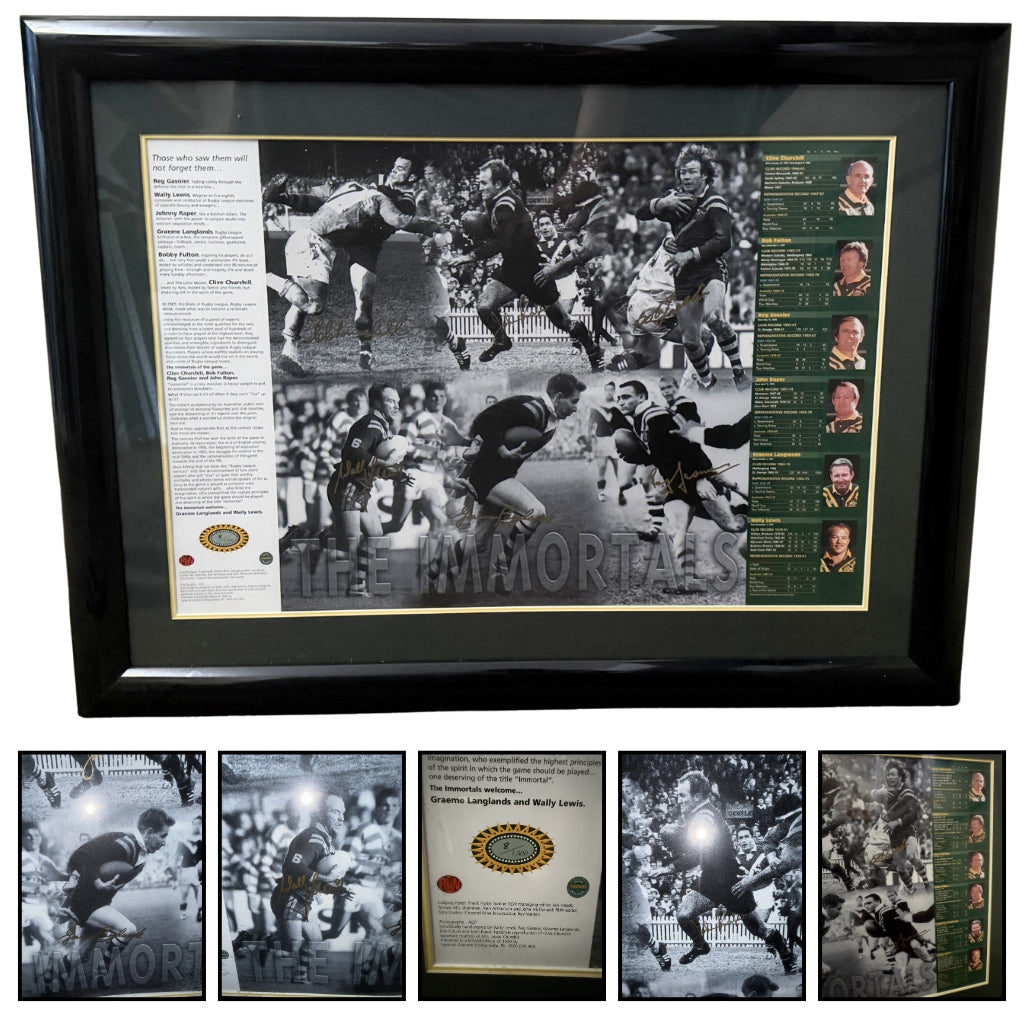 'The Immortals' Limited Edition Print – Signed by 6 - 8/1500 - Gasnier, Lewis, Raper, Langlands, Fulton and Churchill (facsimile)