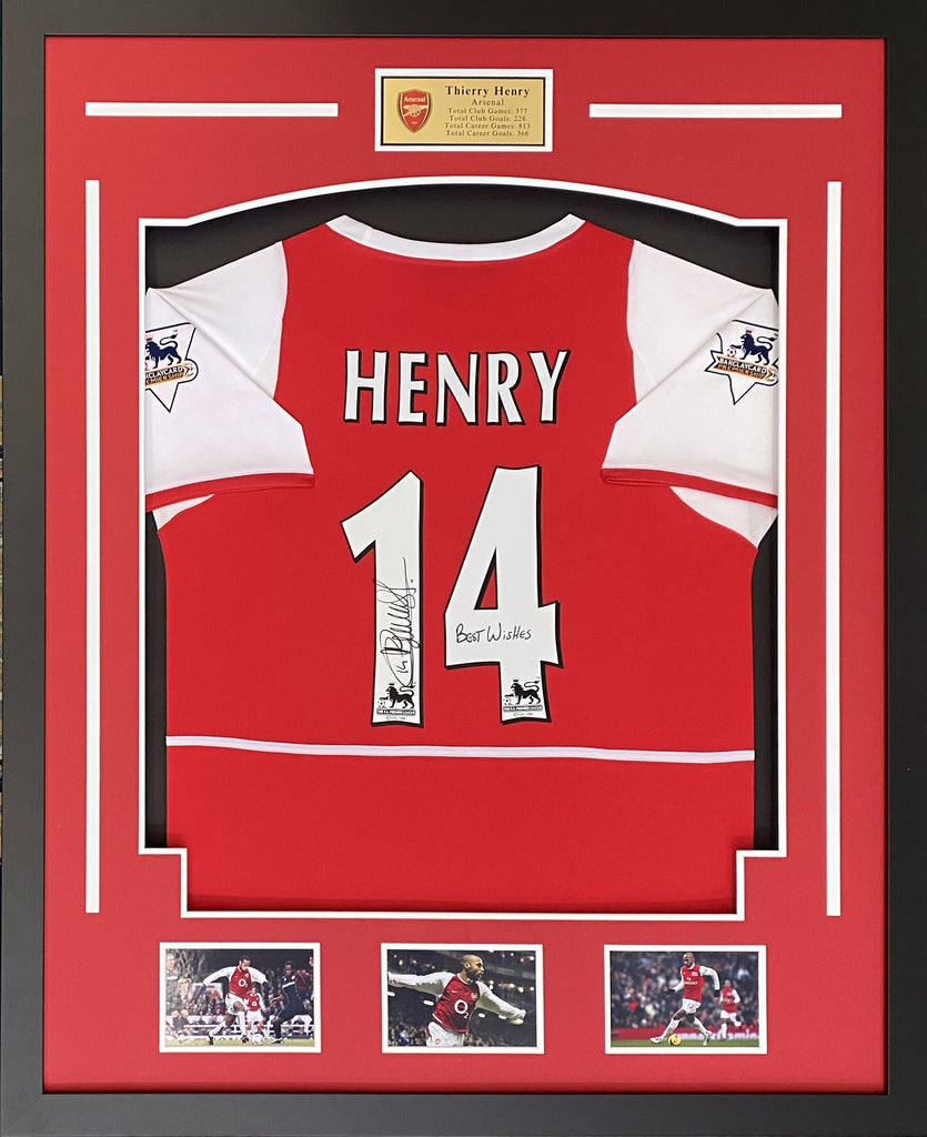 Thierry Henry Arsenal Gunners Personally Signed and Inscribed Jersey