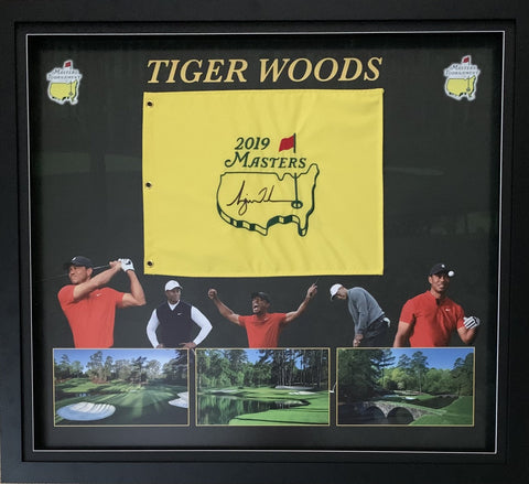Tiger Woods Personally Signed 2019 US Masters Pin Flag