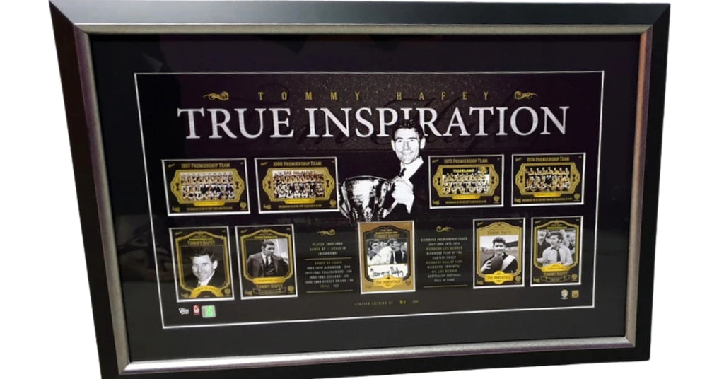 Tommy Hafey, Richmond Legend, Personally Signed "True Inspiration", Framed