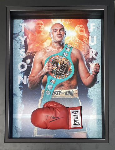 Tyson Fury Personally Signed Boxing Glove, Framed