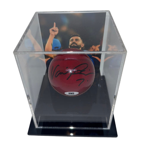 Virat Kohli Personally Signed Cricket Ball in Display Cube