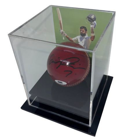 Virat Kohli Personally Signed Cricket Ball in Display Cube