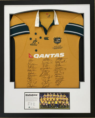 Wallabies 2004 Authentic Test Jersey Team Signed, Framed. One Left Only! Limited Edition of 100.