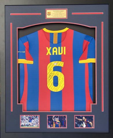 Xavi Personally Signed #6 Barcelona Jersey - Barcelona Legend