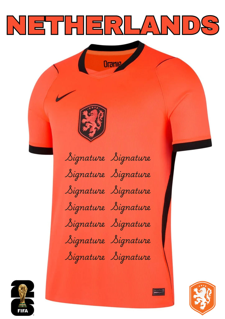 Netherlands 2026 FIFA World Cup Team Signed Jersey - PRE ORDER