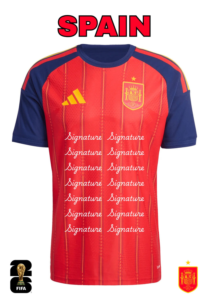 Spain 2026 FIFA World cup Team Signed jersey - PRE ORDER