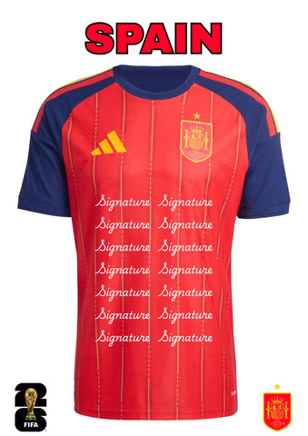 Spain 2026 FIFA World cup Team Signed jersey - PRE ORDER