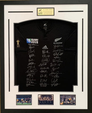 New Zealand All Blacks 2015 Rugby World Cup Squad-Signed "Champions" Jersey