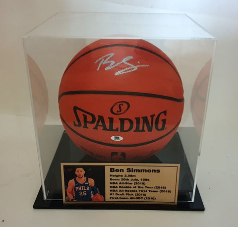 Ben Simmons Personally Signed Spalding NBA Basketball With Display Case