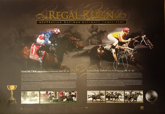 Regal Reign - A Tribute to Kingston Town and Makybe Diva, Personally Signed by Malcolm Johnston