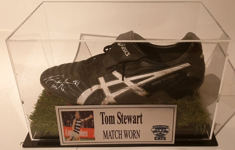 Tom Stewart MATCH WORN Football Boot, Geelong Cats, Personally Signed