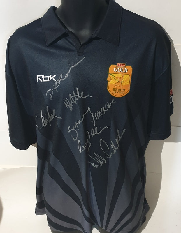 New Zealand Beach Cricket Shirt Personally Signed by Legends
