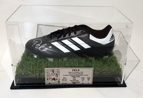 Pele Personally Signed Boot with Display Case