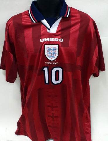 Teddy Sheringham, Spurs, Man Utd and England Legend, Match Worn England Jersey, 1997