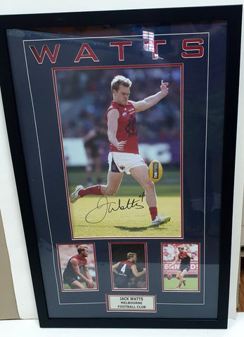 Jack Watts Melbourne Demons Tribute Frame, Personally Signed, Framed