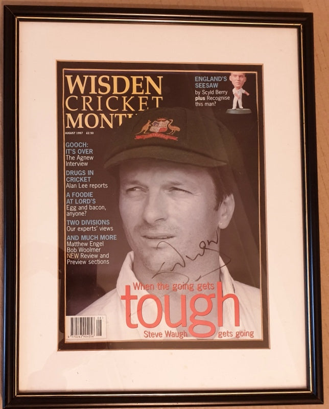 Steve Waugh Personally Signed "When The Going Gets Tough" Wisden Magazine, Framed
