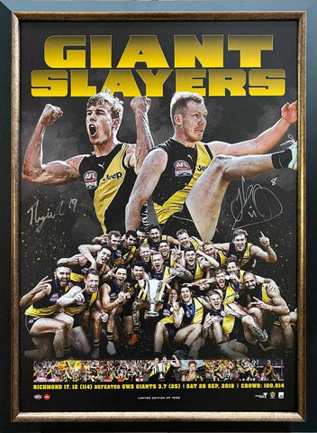 Richmond Tigers "Giant Slayers" 2019 Premiership Tribute Personally Signed by Jack Riewoldt and Tom Lynch